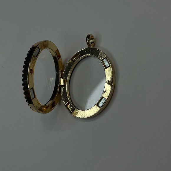Silver & Gold-Tone Oval Gem Lockets - Picture 6 of 6